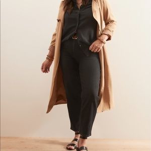 High rise black wash straight Jean